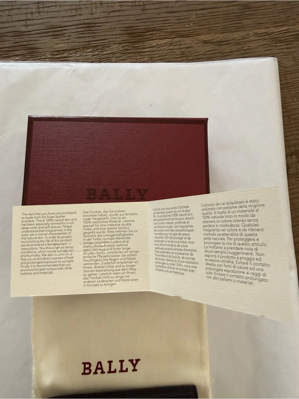 Bally Black/Tan Leather Card Holder with Logo Window